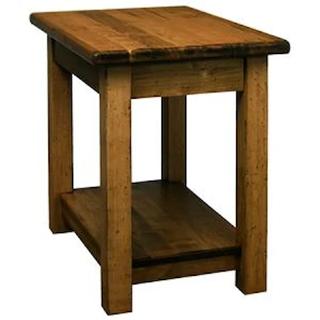 Solid Maple 1-Shelf Chairside Table
